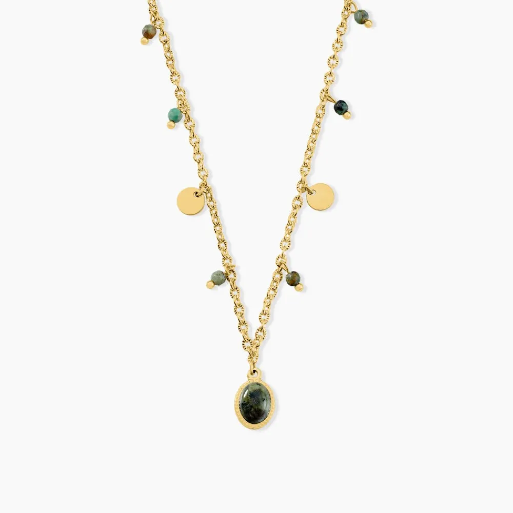 Collier Athena Acier Jaune Turquoise|Marc Orian Best