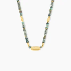 Collier Athena Acier Jaune Turquoise|Marc Orian Online