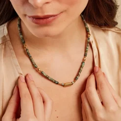 Collier Athena Acier Jaune Turquoise|Marc Orian Online
