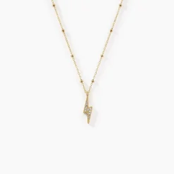 Collier Aurore Acier Doré éclair Cristal|Marc Orian Hot