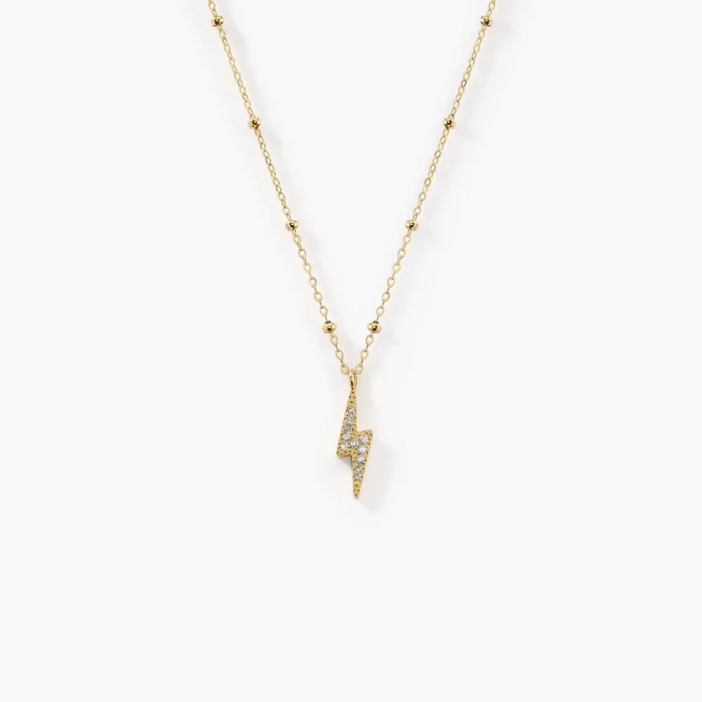 Collier Aurore Acier Doré éclair Cristal|Marc Orian Hot