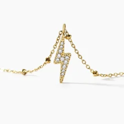 Collier Aurore Acier Doré éclair Cristal|Marc Orian Hot