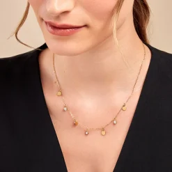 Collier Aurore Acier Doré Cristal|Marc Orian Online