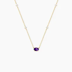 Collier Ayomide Or Jaune Améthyste Oxyde De Zirconium