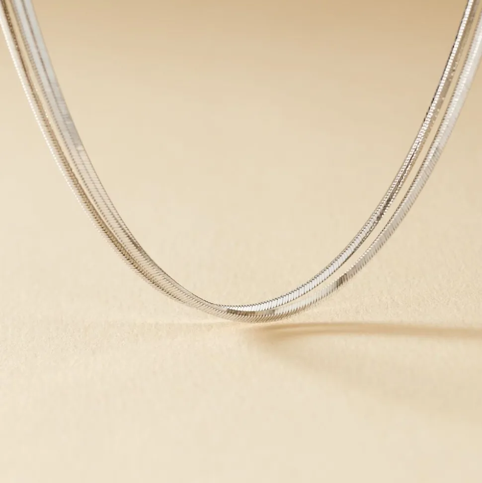 Collier Benedicta Argent Blanc