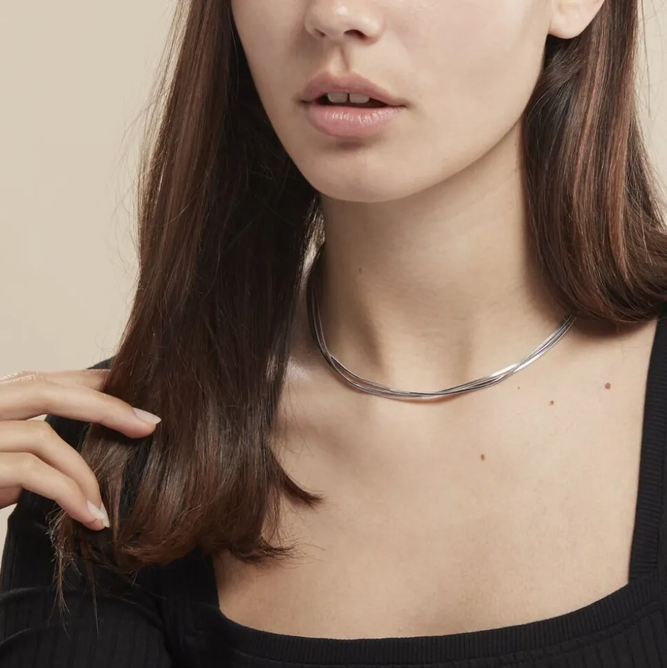 Collier Benedicta Argent Blanc
