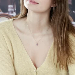 Collier Bertille Or Jaune Amethyste Et Oxyde De Zirconium|Marc Orian Online