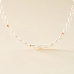 Collier Billes Or Jaune Perle De Culture