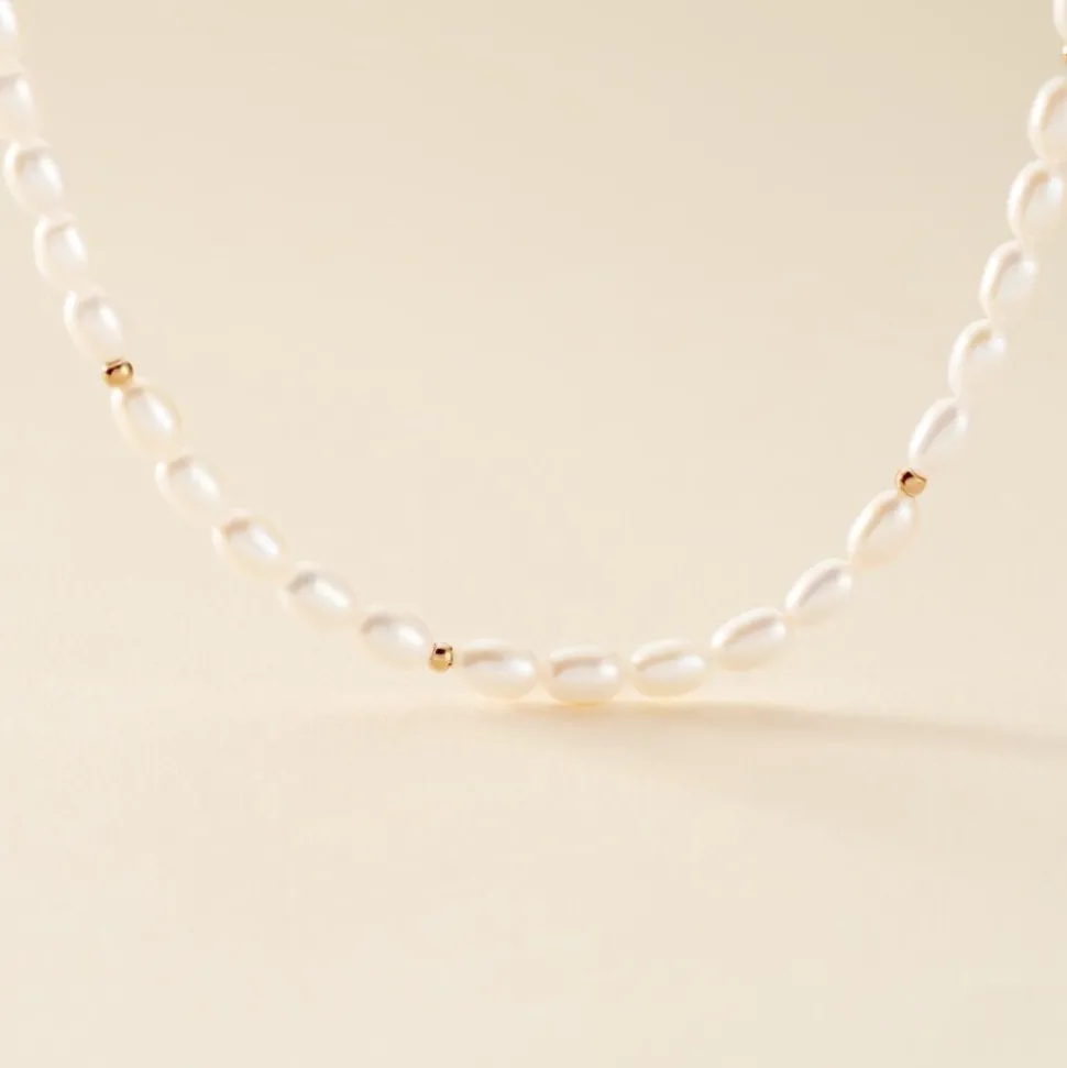 Collier Billes Or Jaune Perle De Culture
