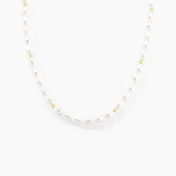 Collier Billes Or Jaune Perle De Culture