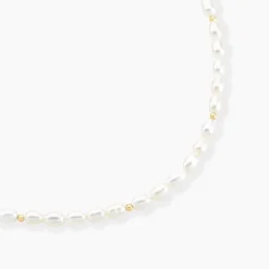Collier Billes Or Jaune Perle De Culture