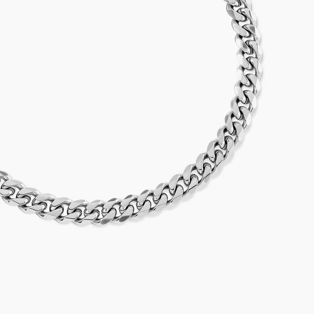 Collier Boss Chain Link Acier Blanc|BOSS BIJOUX Sale