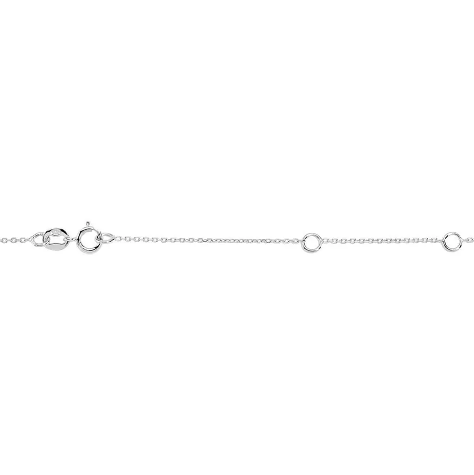 Collier Boucla Or Blanc Saphir Et Diamant