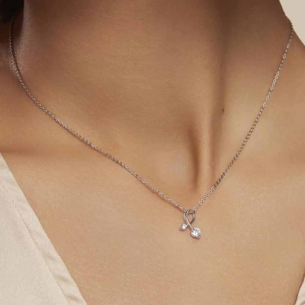 Collier Briaga Argent Blanc Oxyde De Zirconium|Marc Orian Discount