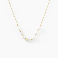 Collier Bron Or Jaune Perle De Culture