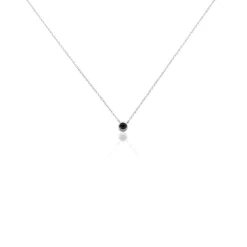 Collier Cadell Argent Blanc Oxyde De Zirconium Noir