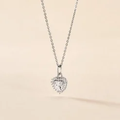 Collier Calvi Argent Blanc Oxyde De Zirconium