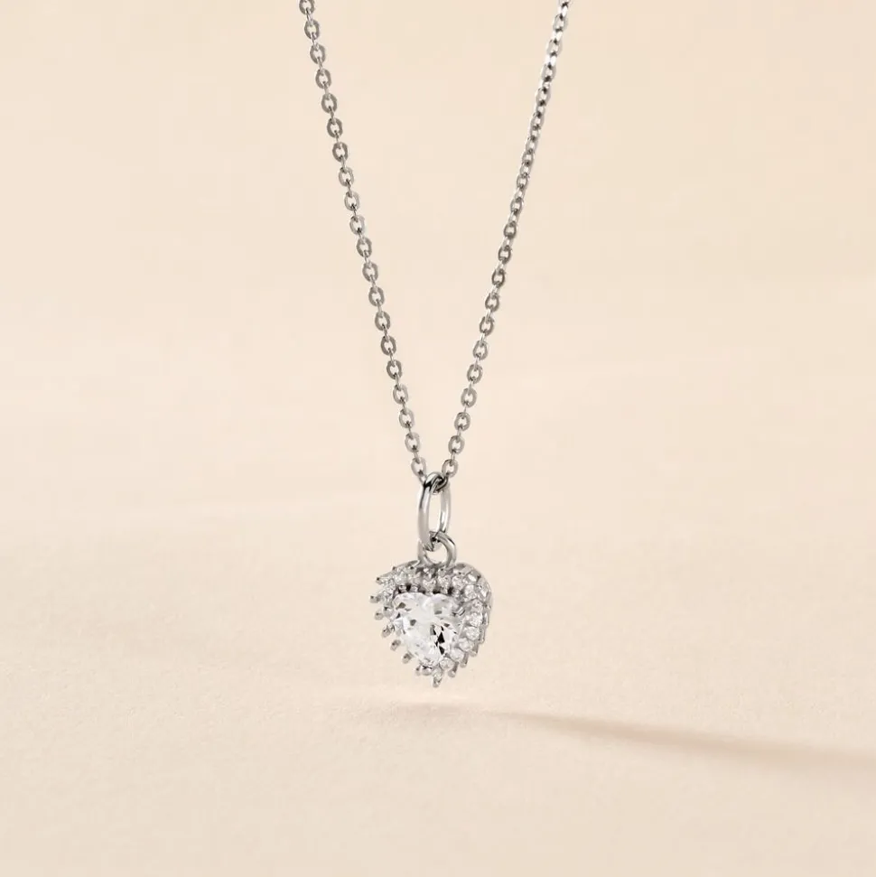 Collier Calvi Argent Blanc Oxyde De Zirconium