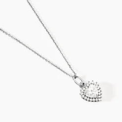 Collier Calvi Argent Blanc Oxyde De Zirconium