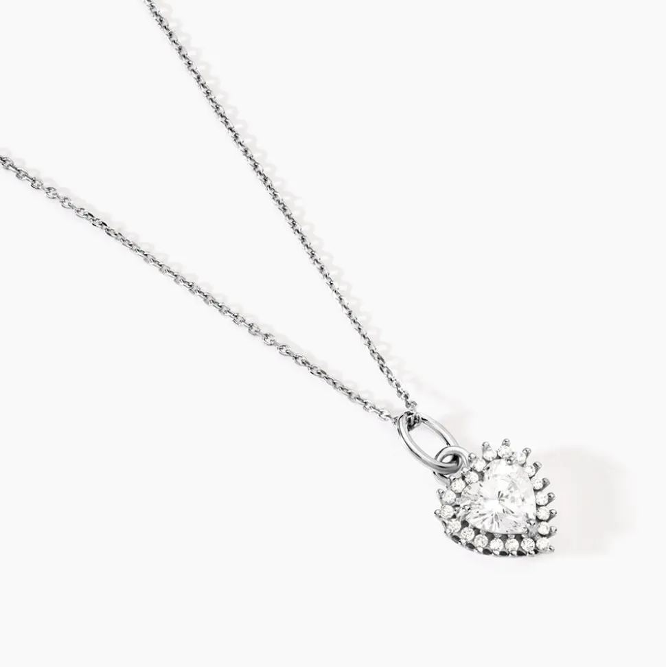 Collier Calvi Argent Blanc Oxyde De Zirconium
