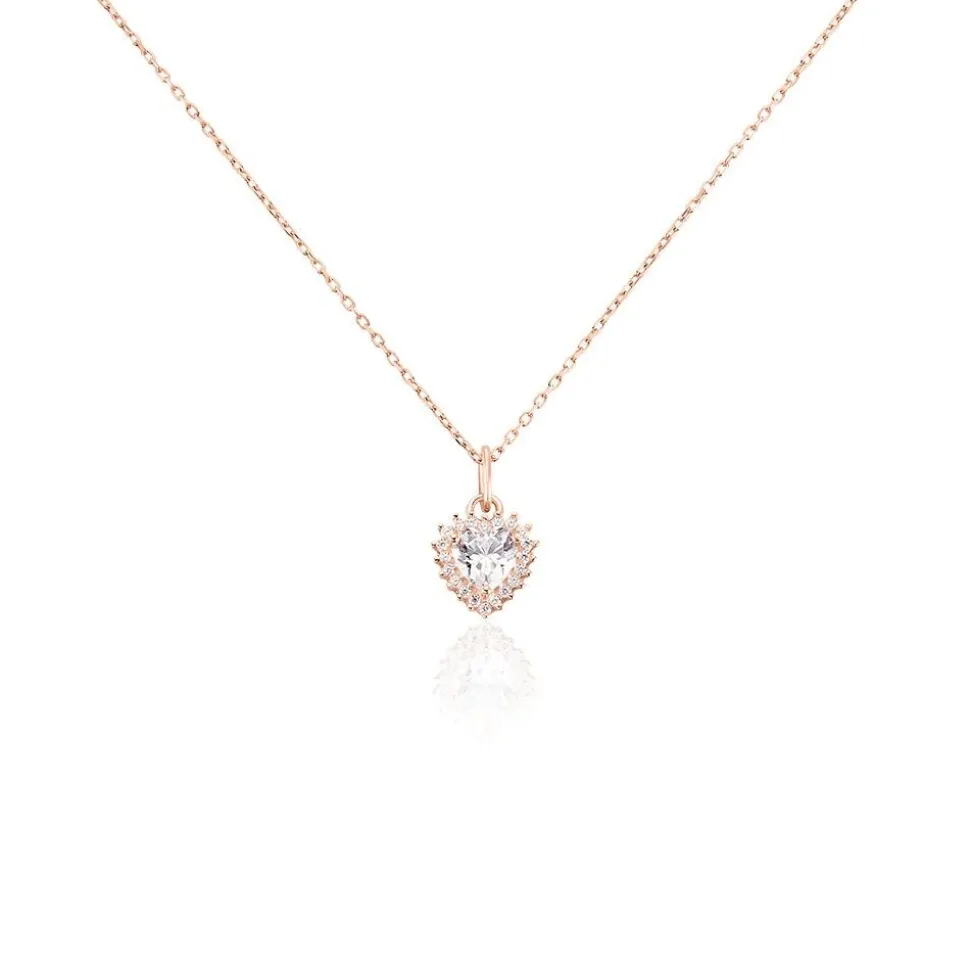 Collier Calvi Argent Rose Oxyde De Zirconium