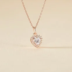 Collier Calvi Argent Rose Oxyde De Zirconium