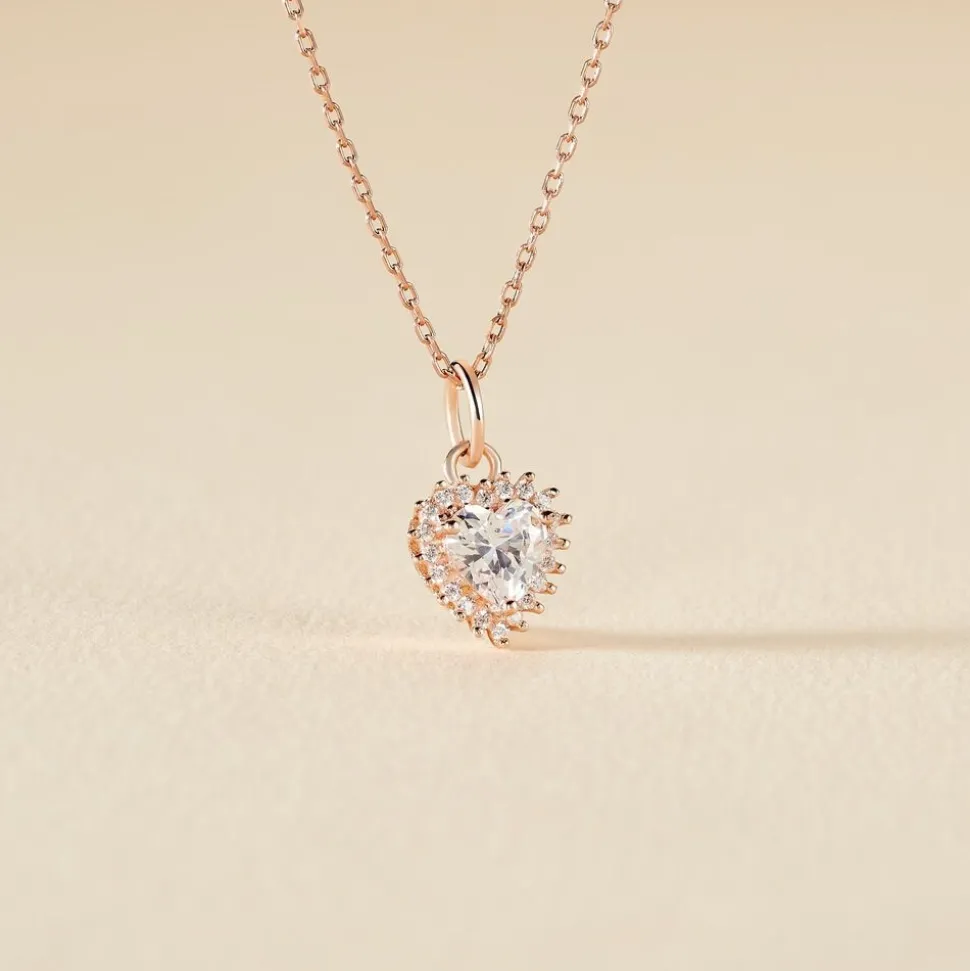 Collier Calvi Argent Rose Oxyde De Zirconium