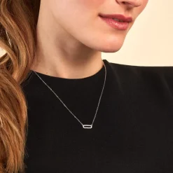 Collier Canelle Argent Blanc Oxyde De Zirconium