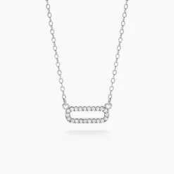 Collier Canelle Argent Blanc Oxyde De Zirconium