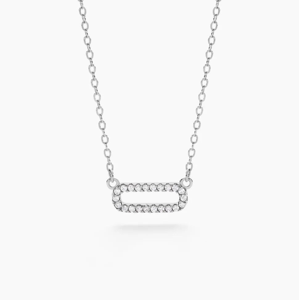 Collier Canelle Argent Blanc Oxyde De Zirconium