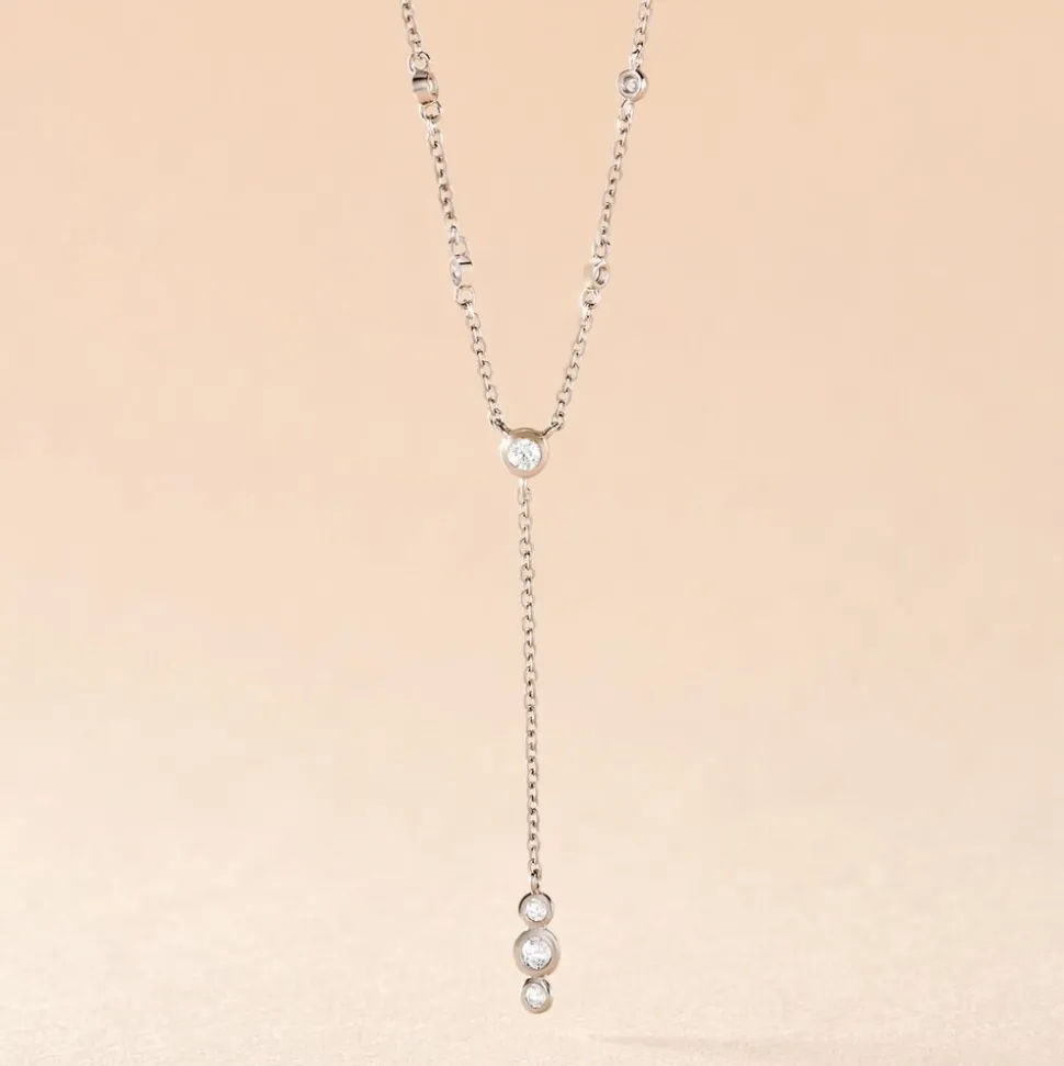 Collier Capella Argent Blanc Oxyde De Zirconium