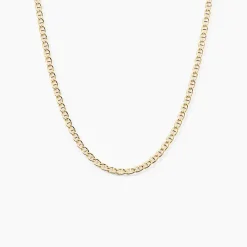 Collier Capucin Or Jaune Maille Marine Plate
