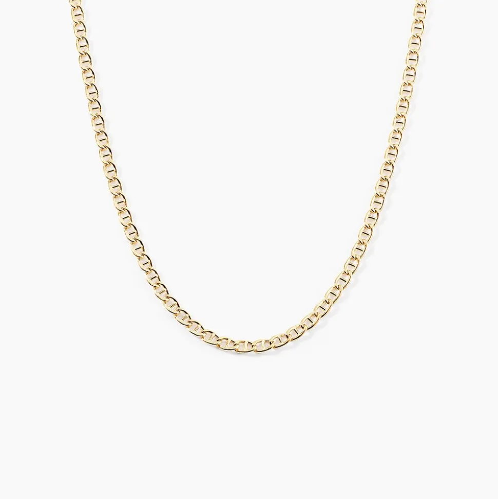 Collier Capucin Or Jaune Maille Marine Plate