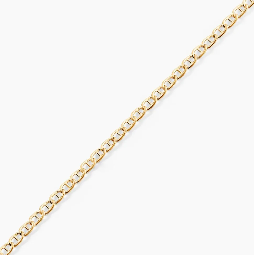 Collier Capucin Or Jaune Maille Marine Plate