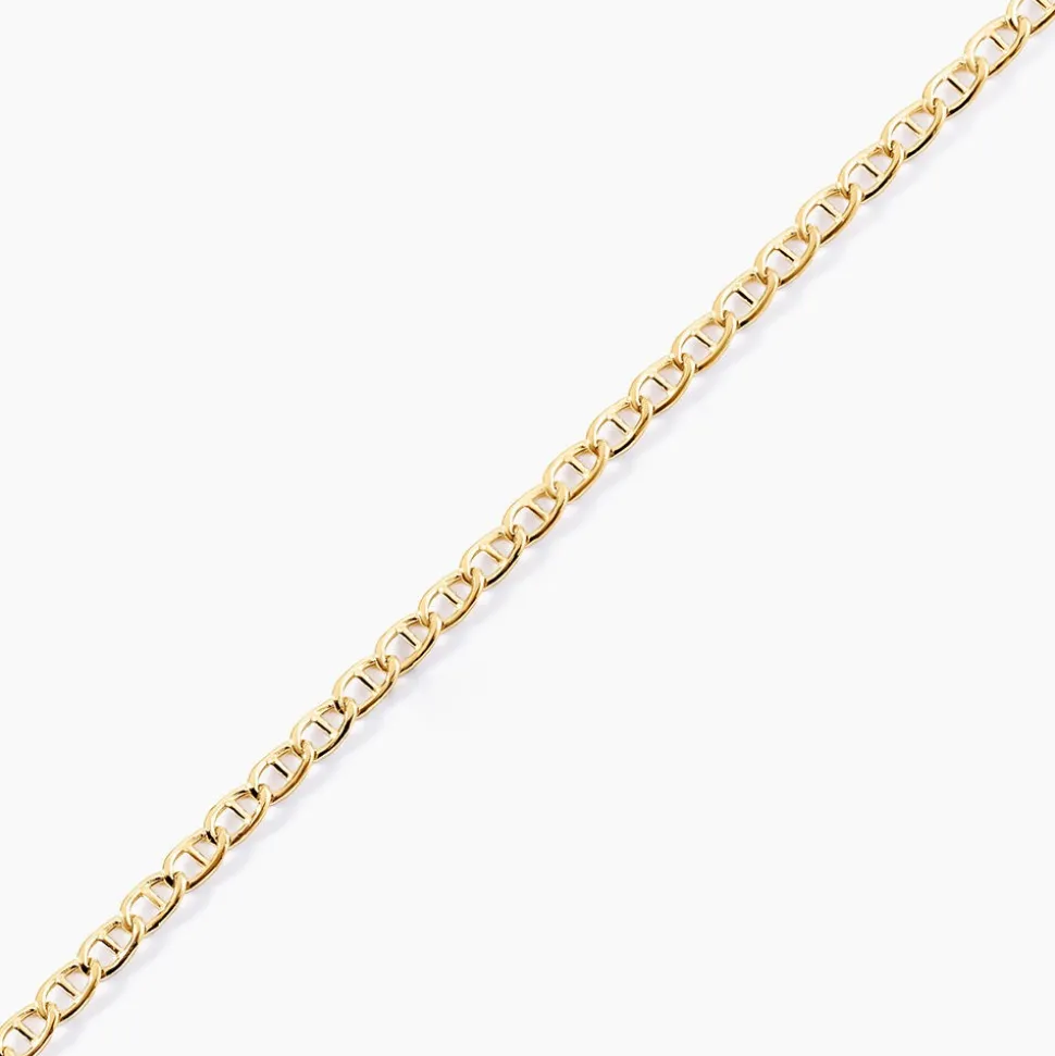 Collier Capucin Or Jaune Maille Marine Plate