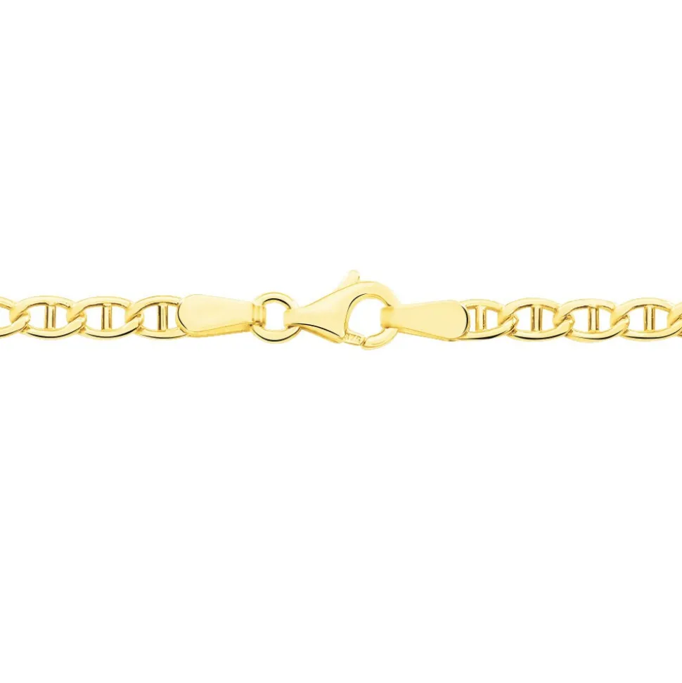 Collier Capucin Or Jaune Maille Marine Plate