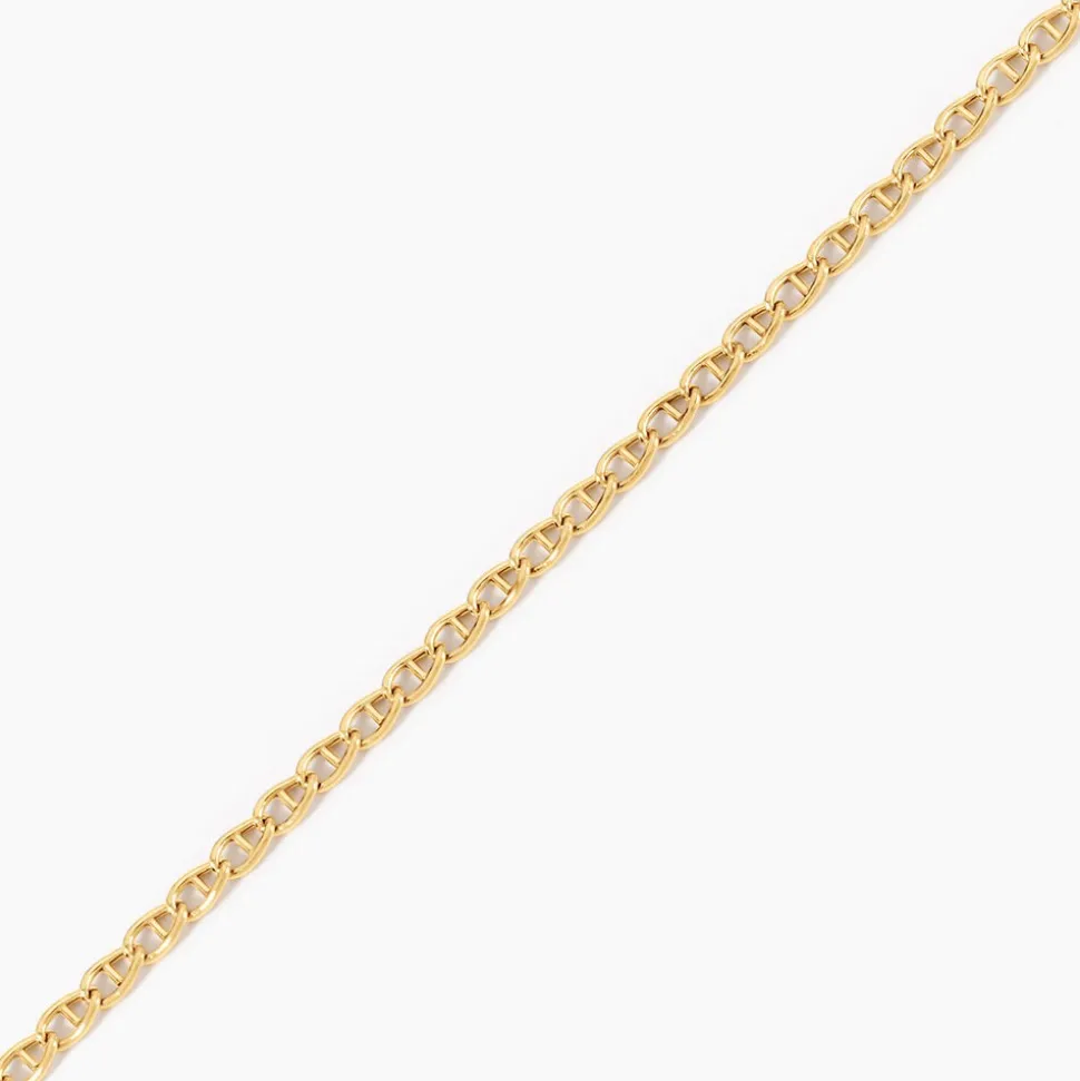 Collier Capucin Or Jaune Maille Marine Plate