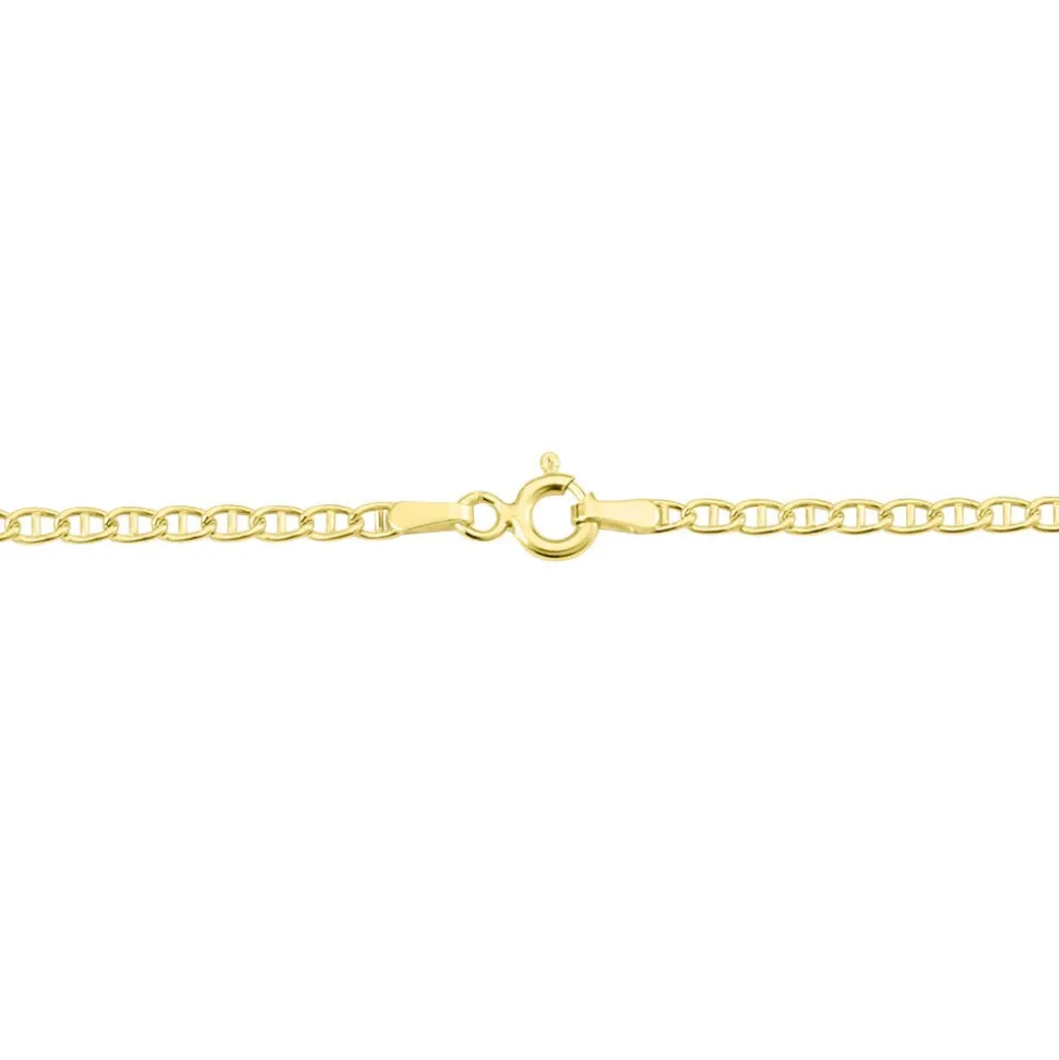 Collier Capucin Or Jaune Maille Marine Plate
