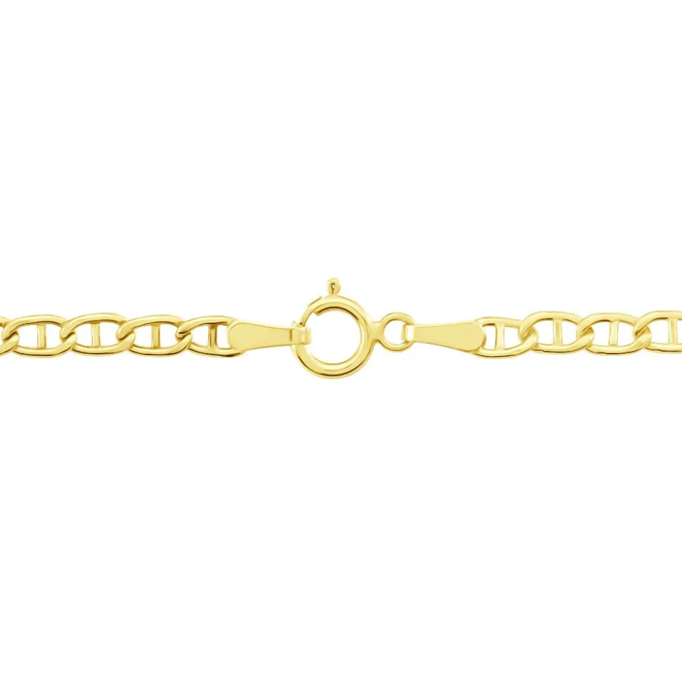 Collier Capucin Or Jaune Maille Marine Plate