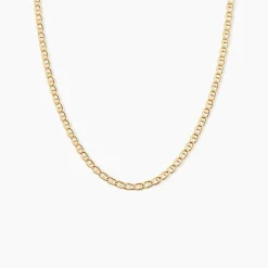 Collier Capucin Or Jaune Maille Marine Plate