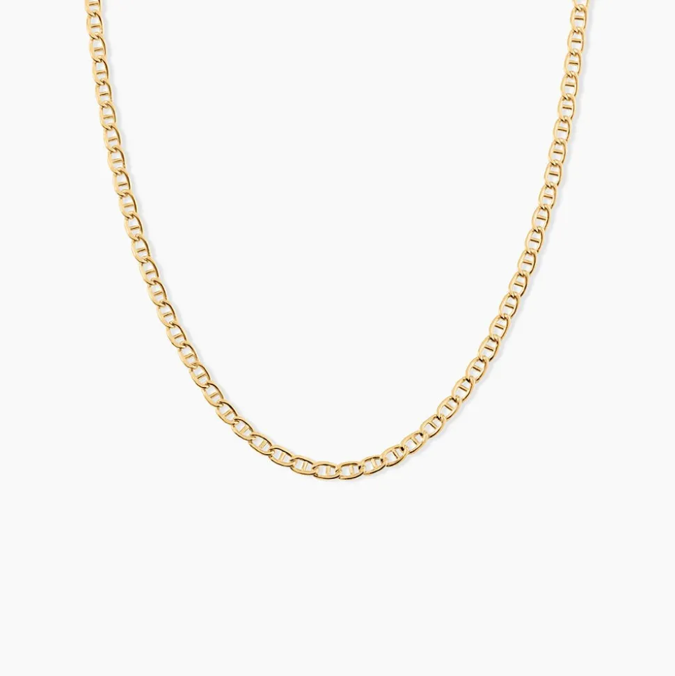 Collier Capucin Or Jaune Maille Marine Plate