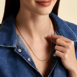 Collier Capucin Or Jaune Maille Marine Plate