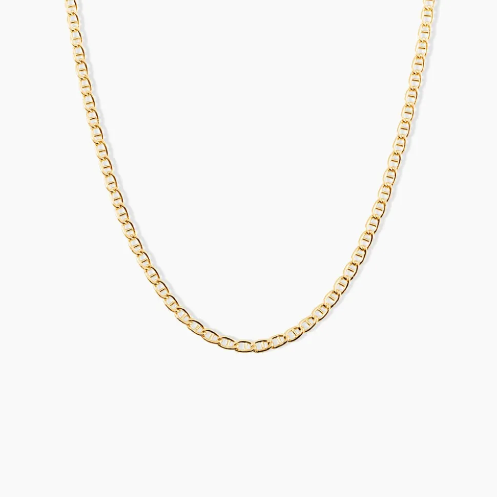 Collier Capucin Or Jaune Maille Marine Plate