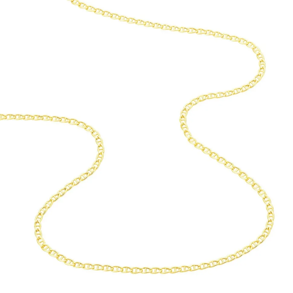 Collier Capucin Or Jaune Maille Marine Plate
