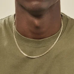 Collier Capucin Or Jaune Maille Marine Plate