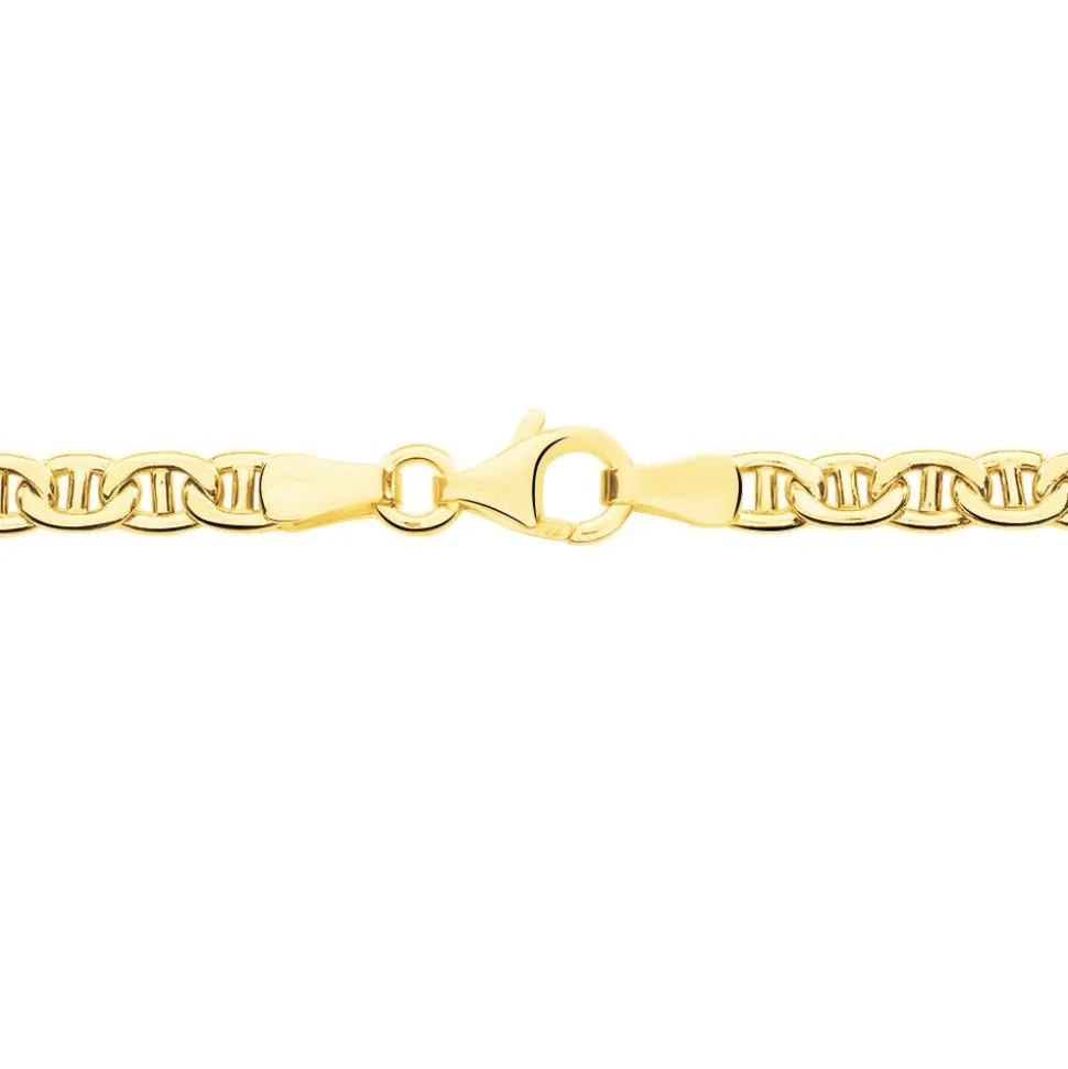 Collier Capucin Or Jaune Maille Marine Plate