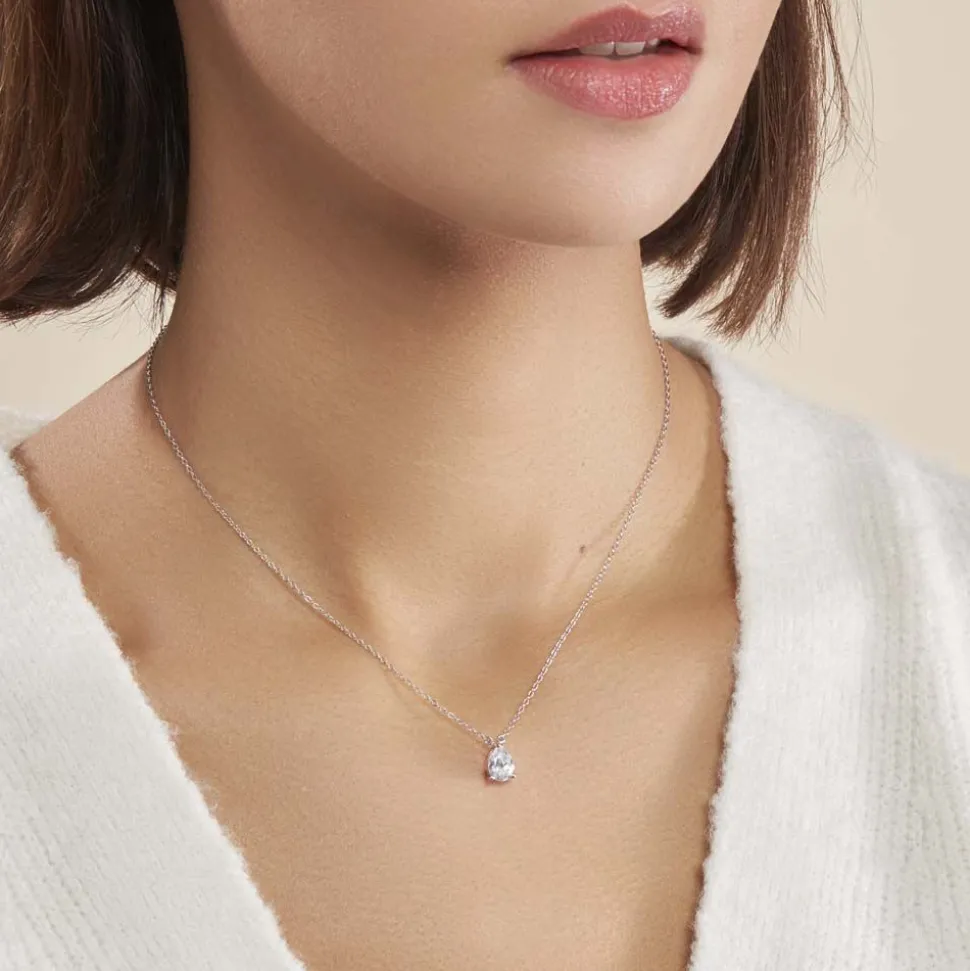Collier Carolyn Argent Blanc Oxyde De Zirconium