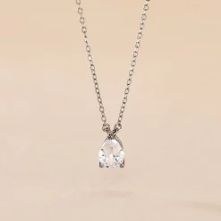 Collier Carolyn Argent Blanc Oxyde De Zirconium
