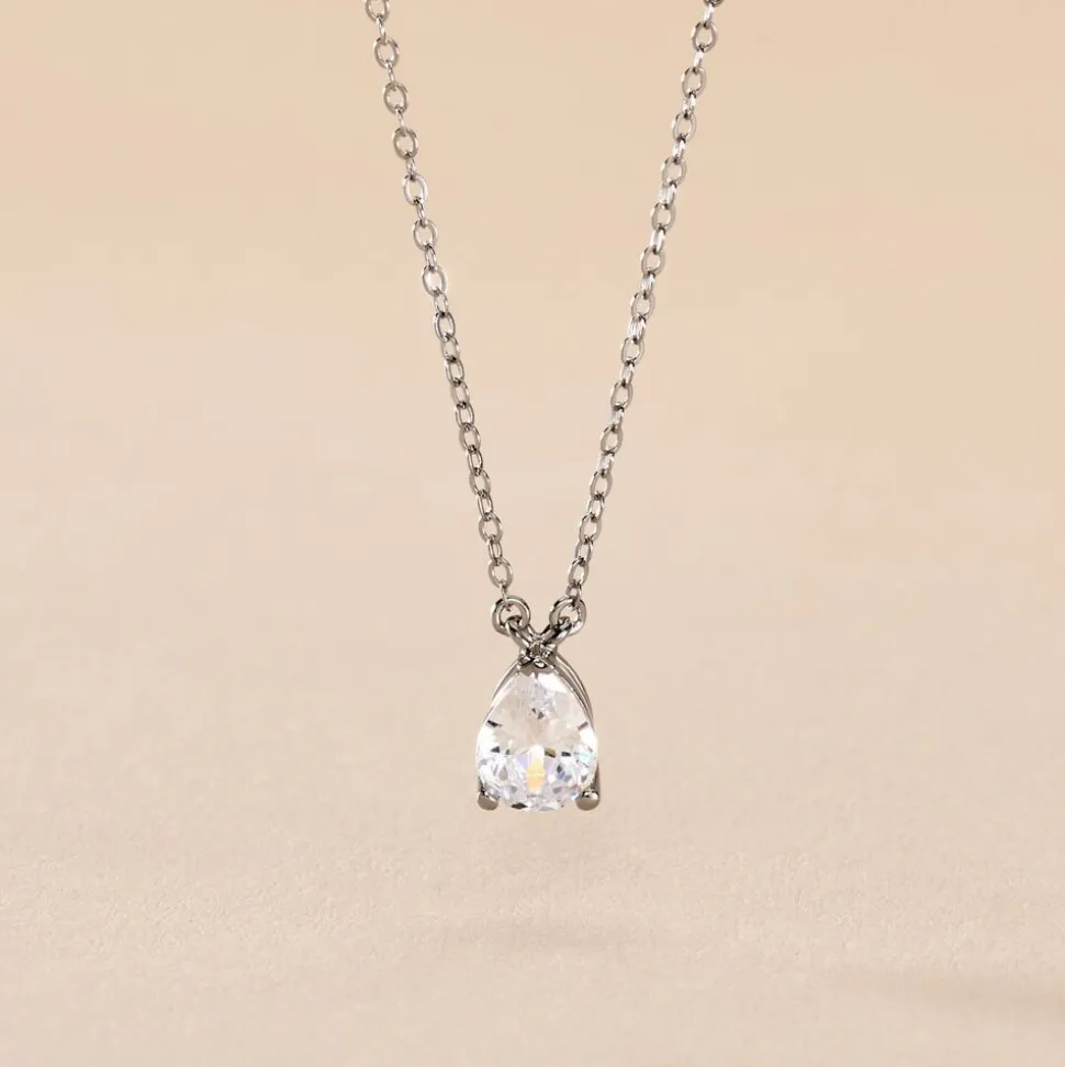 Collier Carolyn Argent Blanc Oxyde De Zirconium