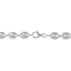 Collier Carrus Maille Grain De Cafe Argent Blanc
